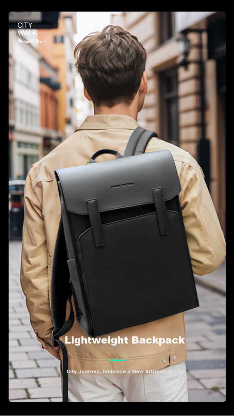 Marco Leiden Men's Outdoor Lightweight Large Capacity Laptop Backpack Nordic Style Versatile Student School Bag 1