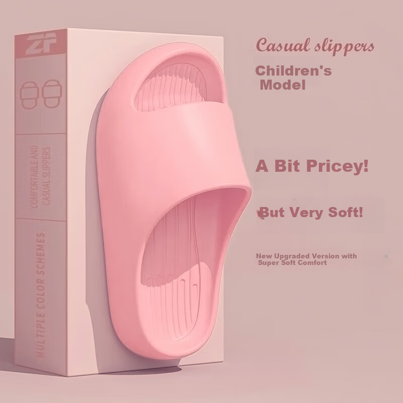 XGGC Kids Slippers Girls Indoor Home Thick Sole Non-Slip Parent-Child Pink Size 36-37