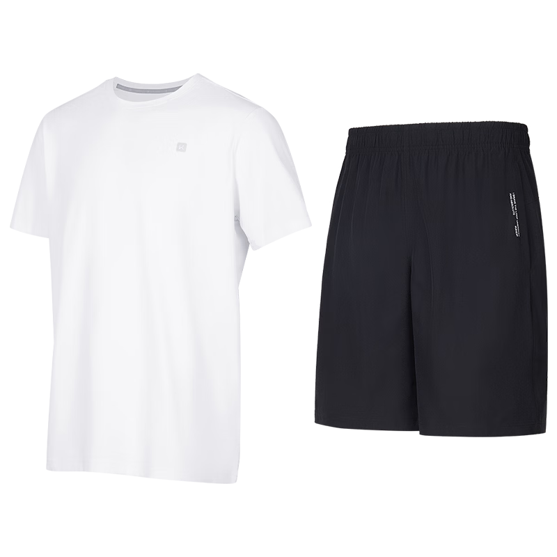 Keep Men's Sports Set Sweat-Absorbing Short Sleeve and Shorts Quick-Dry T-Shirt Running Basketball Badminton Fitness Training Wear