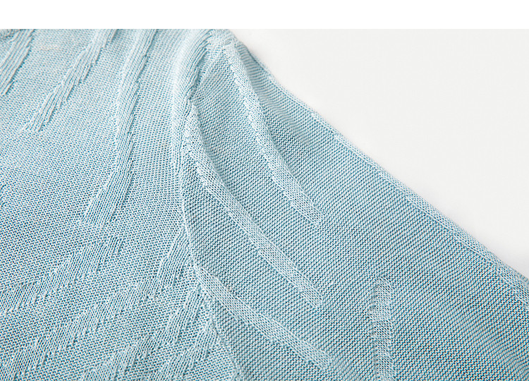 Demana [Linen Lyocell Blend] Spring Elegant V-Neck Twist Jacquard Slim Knit Sweater with Braided Buttons for Women 14