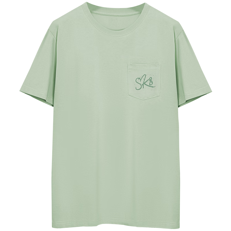 Hongdou Men's T-Shirt 10A Antibacterial Mite-Resistant Soft Cotton Breathable 50+ UV Protection Simple Printed Casual Round Neck Short Sleeve