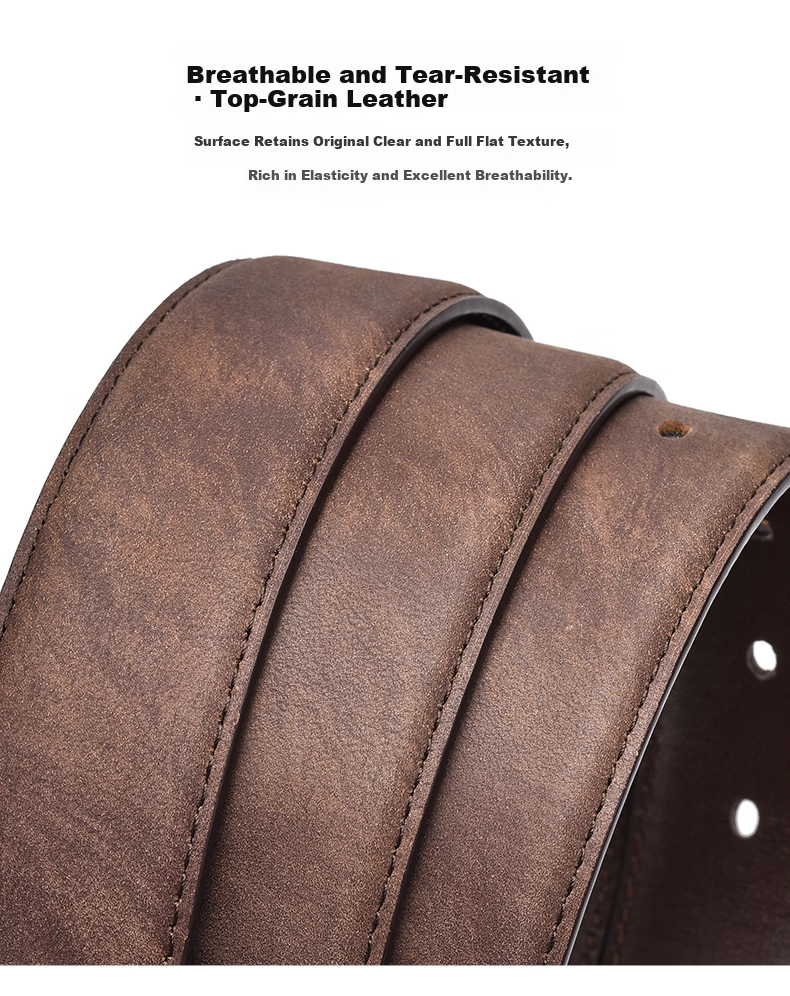Hush Puppies Men's Leather Belt Simple Classic Versatile Birthday Gift for Boyfriend with Practical Gift Box 3