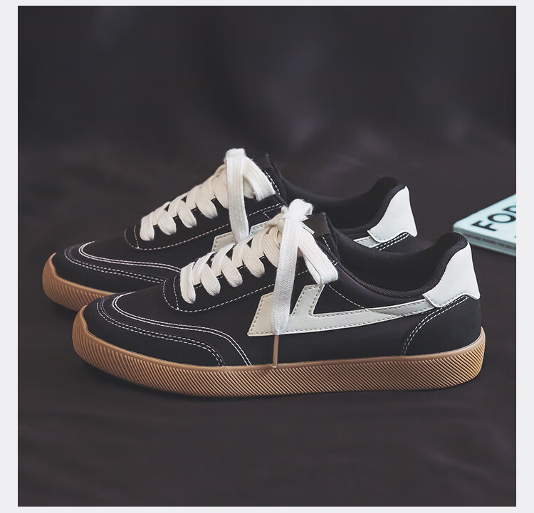 Warrior Men's Breathable Canvas Shoes Classic Flat Trendy Couple Shoes Student Casual Shoes 638 Black Beige Size 42 16