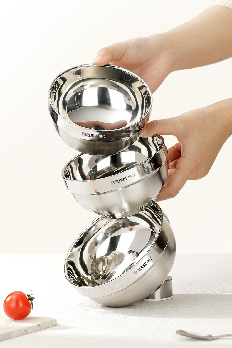 Newair 316L Stainless Steel Bowl Food Grade 2026 New Double-Layer Thickened Insulated Personal Ramen Bowl for Home Use 11