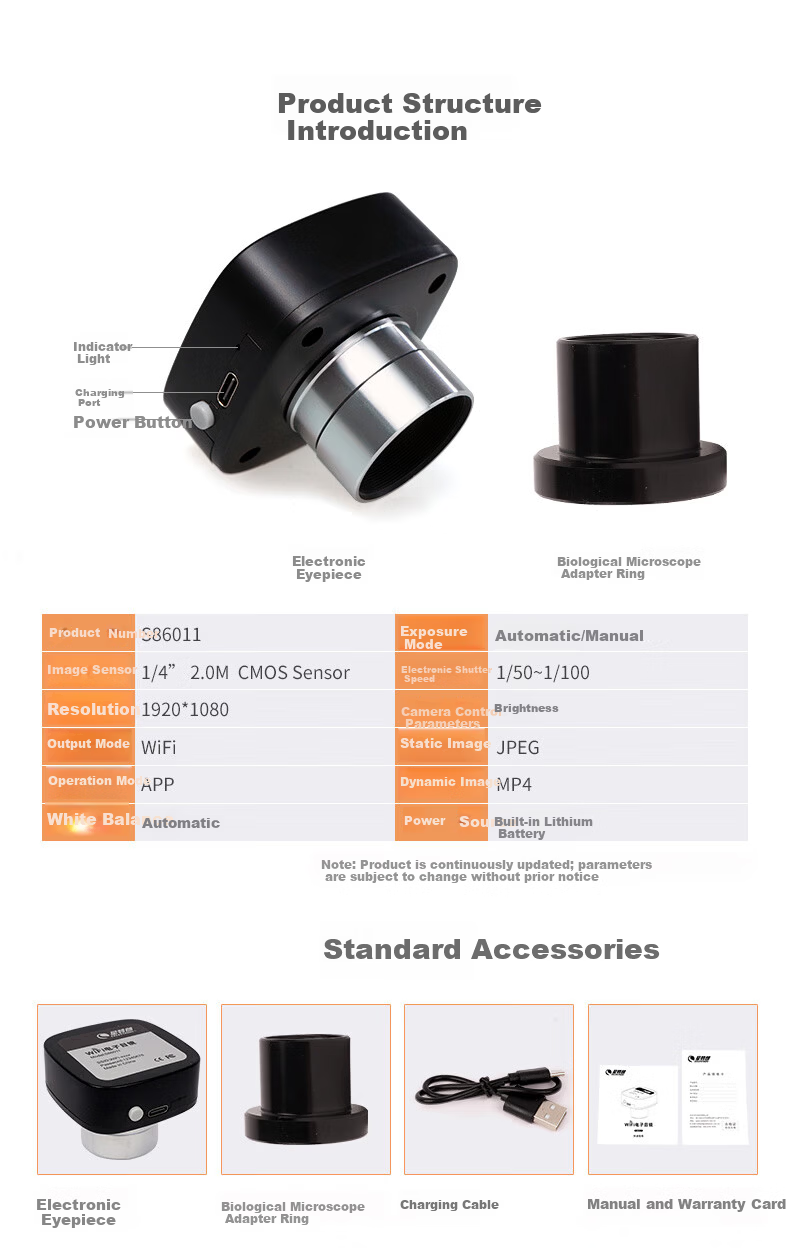 Celestron Astronomical Telescope Accessory 200W Pixel WiFi Electronic Eyepiece Adapter for Starway/Tianping/PS/DX80/EQ3 7
