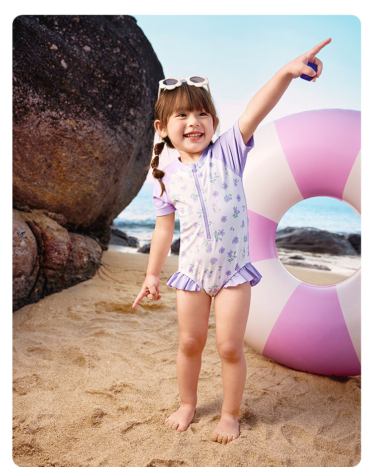 Balabala Kids Swimwear Boys Girls Baby 2026 Summer New Two-Piece Sunscreen Chlorine-Resistant Cartoon Swimsuit Set 69