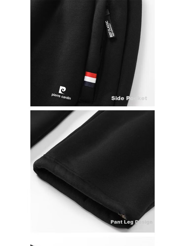 Pierre Cardin Men's Casual Pants Autumn Winter Solid Color Fleece Lined Warm Straight Leg Black 2XL 9