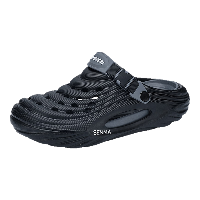 Senma Men's Hole Shoes 2026 New Summer Hot Style Outdoor Non-slip Closed-toe Slippers Dual-use Driving Beach Sandals