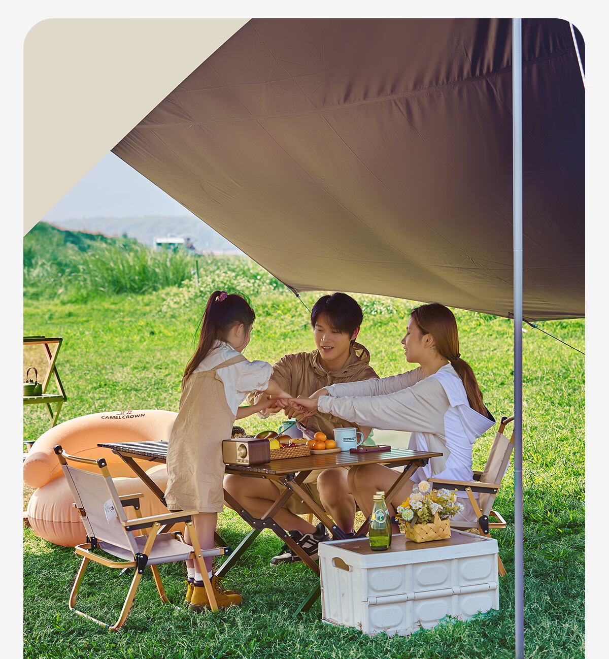 CAMEL Outdoor Titanium Black Gel Canopy Tent Camping Sun Protection Rain Shelter Equipment 133CA6B014 17