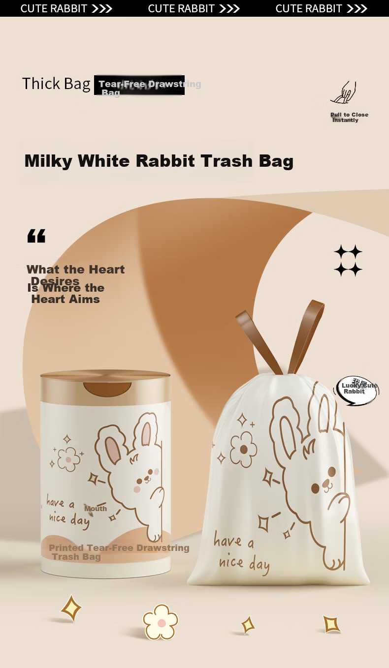 OKISS Large Heavy-Duty Garbage Bags Commercial Property Sanitation Office Home Thickened Plastic Bags 80x100cm 60pcs 1