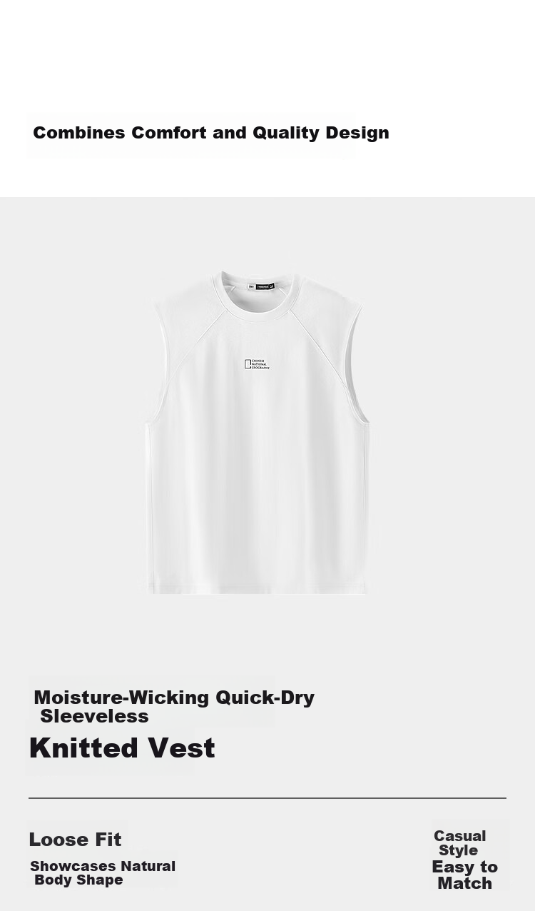 Semir Geography Series Collaboration Men's Summer Moisture-Wicking Quick-Dry Loose Knit Fashion Vest 101325102102 7