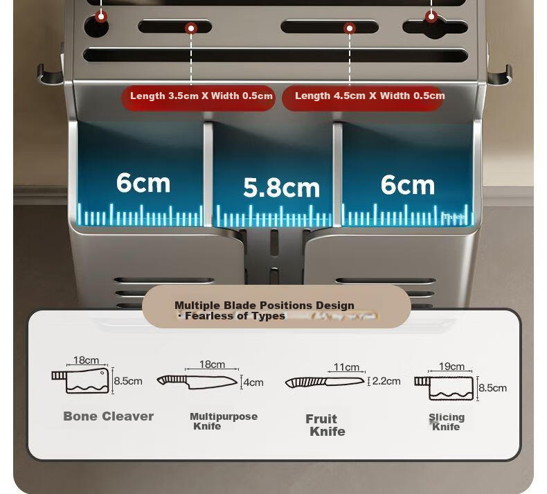Jibaiju Kitchen Wall-Mounted Storage Rack No-Drill Integrated Chopsticks Holder Knife Spoon Multifunctional Organizer 4