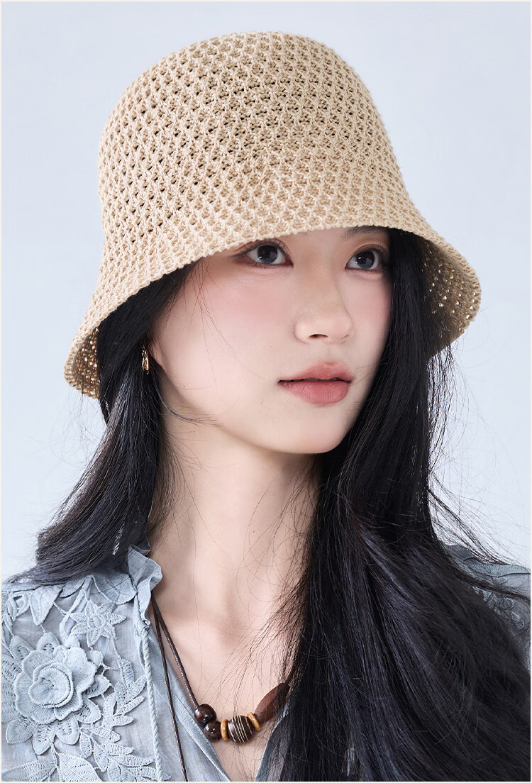 JIUMU Linen Women's Sun Hat Sunshade Fisherman Hat Cotton Cool Hat Summer Outdoor Face Cover Beach Vacation Hat for Women 11