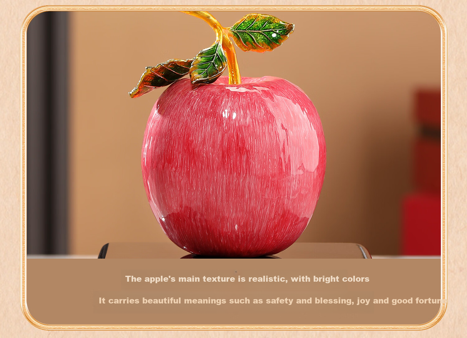 Heshengtang Peace and Joy Apple Ornament High-End Elegant Office Living Room Entryway Decoration Housewarming New Year Gift 5
