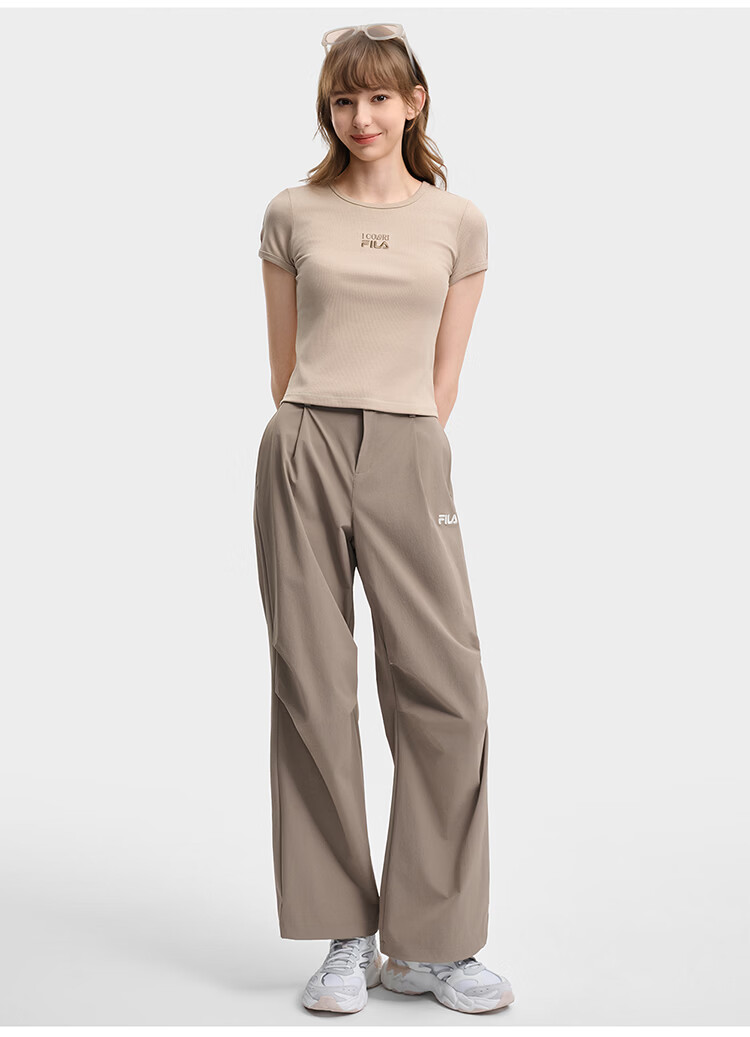 FILA Official Women's Woven Long Pants 2026 Summer New Moisture-Wicking Quick-Dry Sun-Protective Cargo Pants 20
