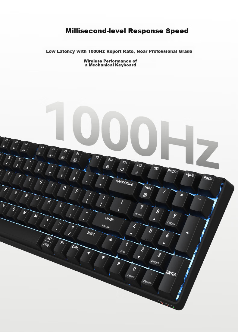 CHERRY K37W Wireless Bluetooth Tri-Mode MAC Keyboard RGB Backlit Mechanical Feel 98-Key Efficient Layout WIN/MAC Compatible 9