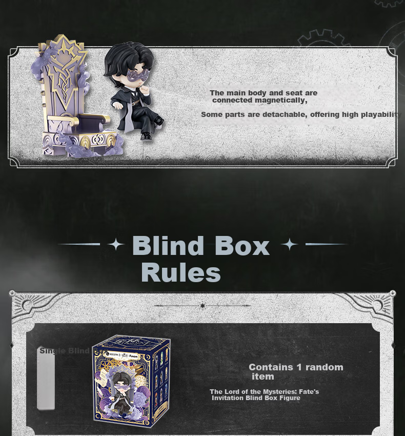 Funism [International Women's Day Gift] Funism The Master of Secrets Fate Invitation Blind Box Klein Figurine Display Stand with Box 24