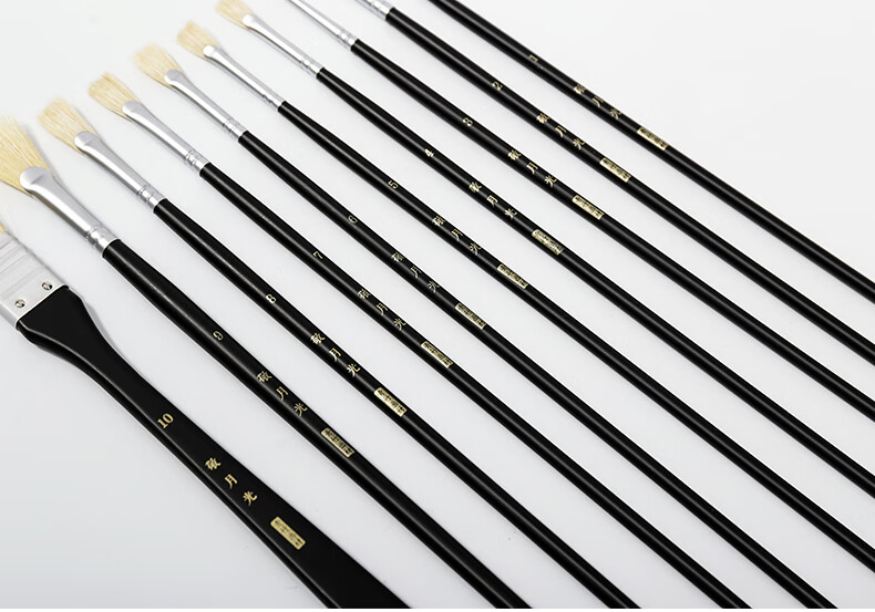 CHINJOO Gouache Paint Brush Set of 10 White Acrylic Oil Painting Brushes for Art and Sketching 16