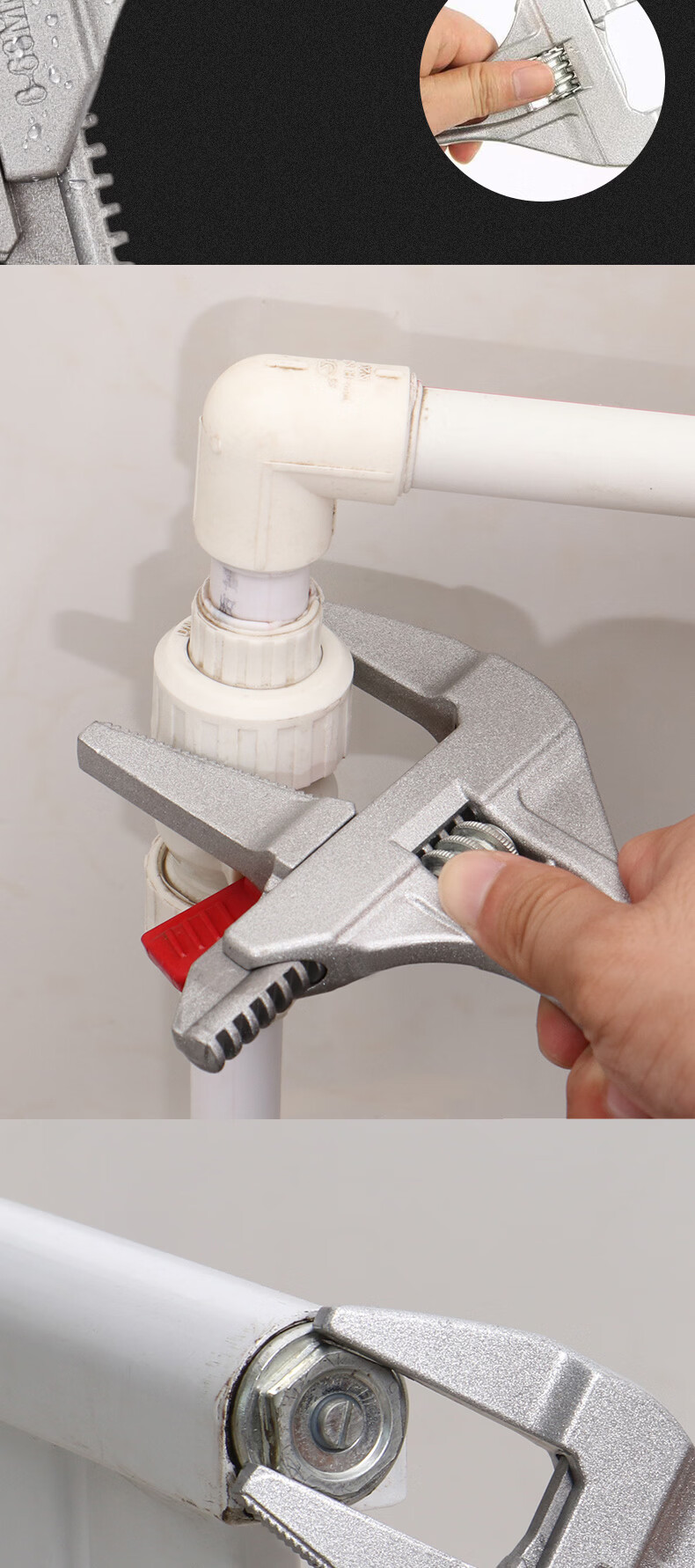 Paola Multi-Functional 6-68MM Aluminum Alloy Bathroom Wrench with Teeth Large Opening Plumbing Installation Repair Tool 6517 4
