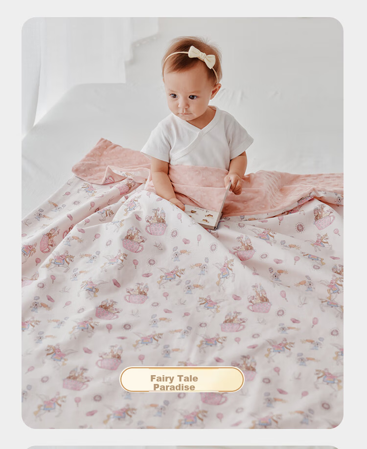 YEEHOO A-Class Baby and Child Cotton Comfort Bean Velvet Blanket Double-Sided Detachable Quilt Cover Play Town 100*120cm 13