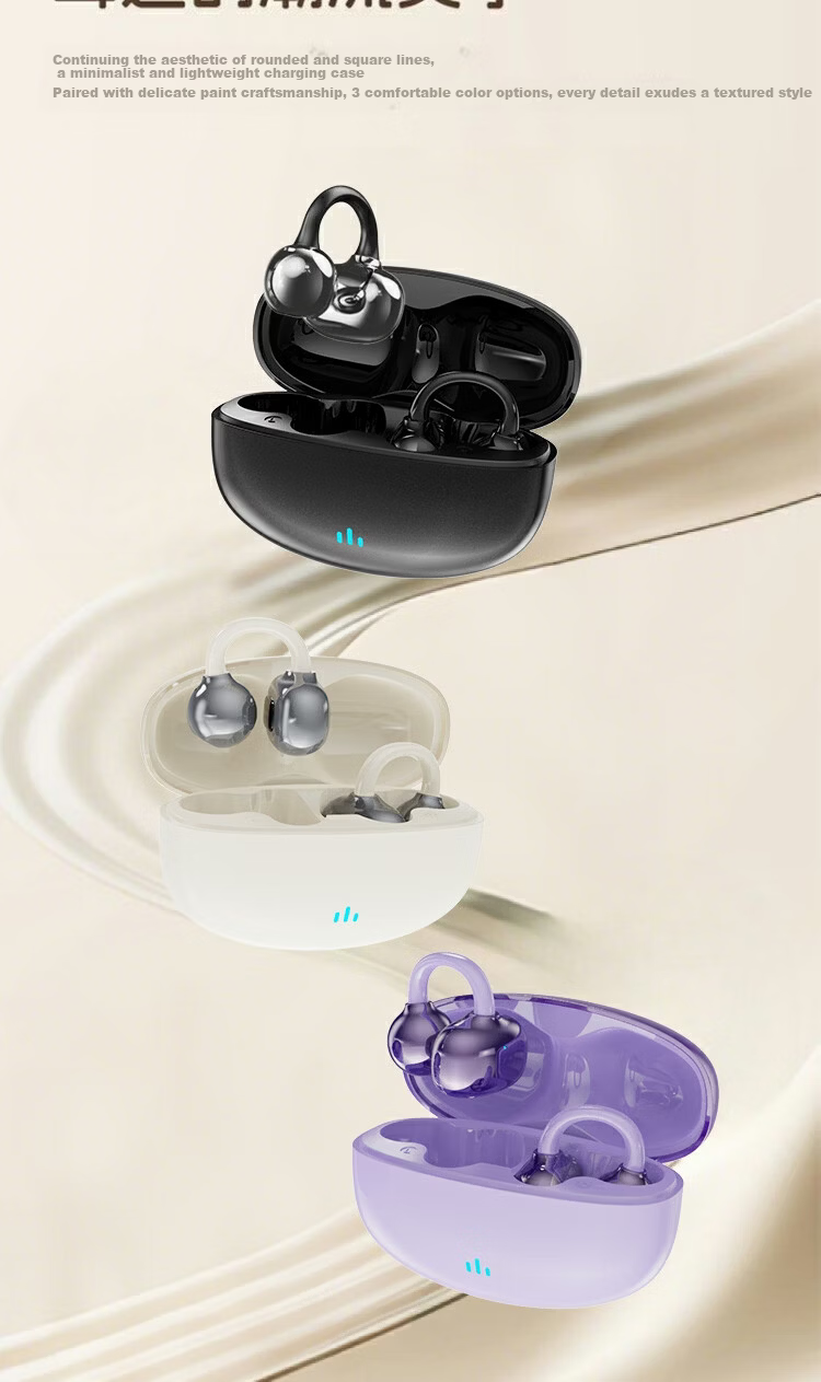 WITGOER [Latest 2026 Women's Model] Bluetooth Earphones, Clip-On Wireless Open Non-In Bone Conduction, Ultra-Long Battery Life, Sports Ultra Running Star Ring, Comfortable for Long-Term Wear 10