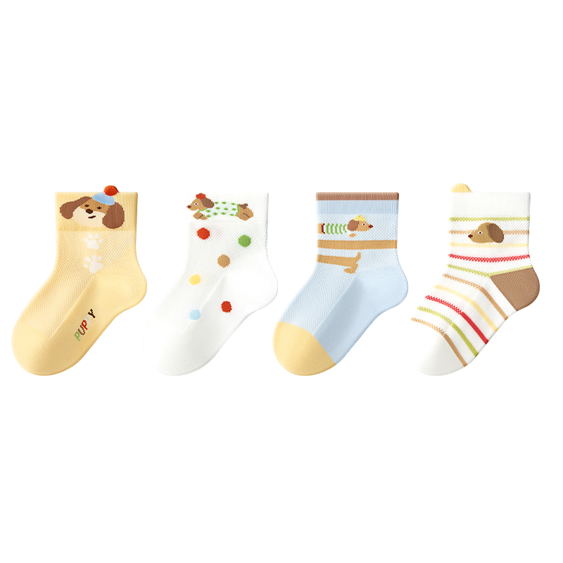 Baby Infant Socks Spring Summer Mesh Pure Cotton Class A Newborn Boys Seamless Mid-Calf Non-Binding Children's Socks