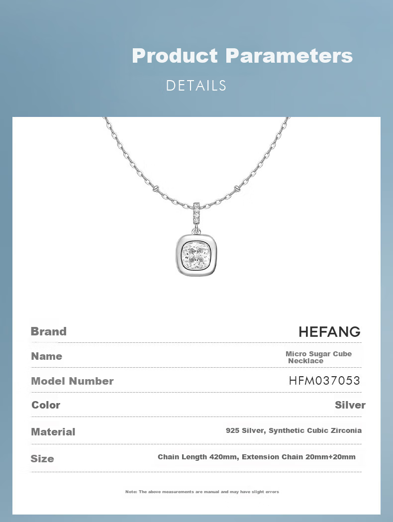 HEFANG Drunken Sugar Cube Necklace Clavicle Chain Premium Birthday Gift Women's Day Goddess Gift for Girlfriend 8