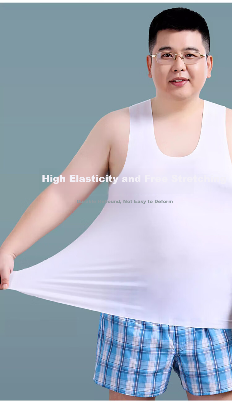 LangSha Ice Silk Men's Vest Summer Plus Size Seamless Thin Casual Sports Base Layer Tank Top 2-Pack 6