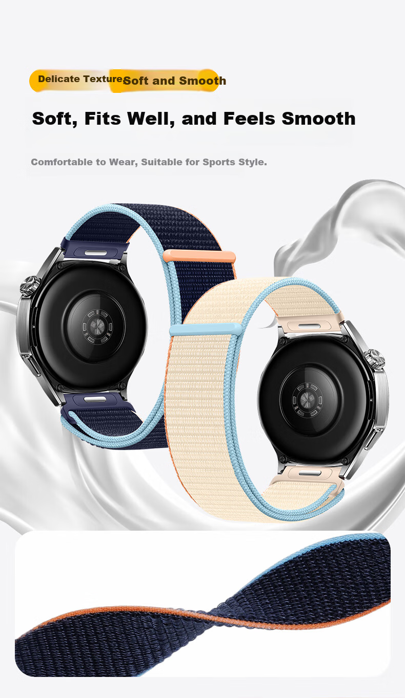 Binghong Quick-Release Press Button Watch Strap Compatible with Huawei GT6, Watch 5, Ultimate 2, GT5, GT6 Pro, GT5 Pro, GT4, GT3, 22mm Woven Band for Men and Women 5
