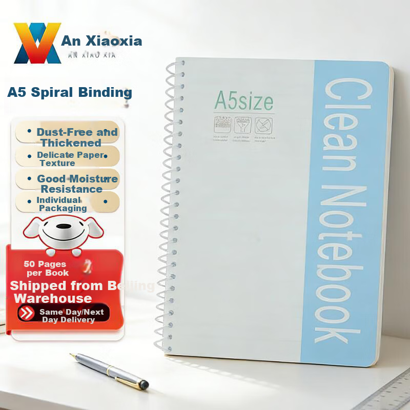 Anxiaoxia Dust-Free Notebook Professional Purification Notepad for Laboratory Cleanroom A5 50 Pages Spiral Bound