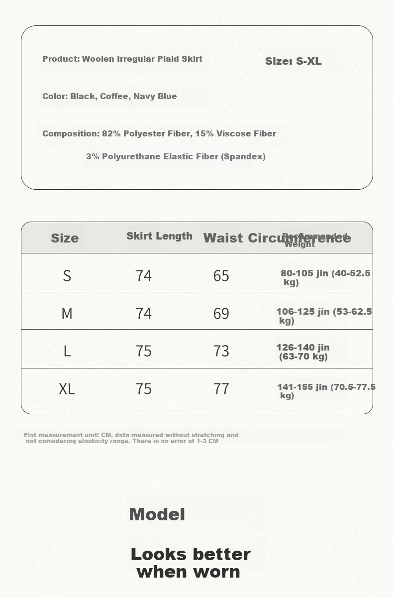 BOPRUIEY Vintage Plaid Irregular Women's Skirt 2025 New Autumn Winter A-Line Casual Mid-Length Skirt 15