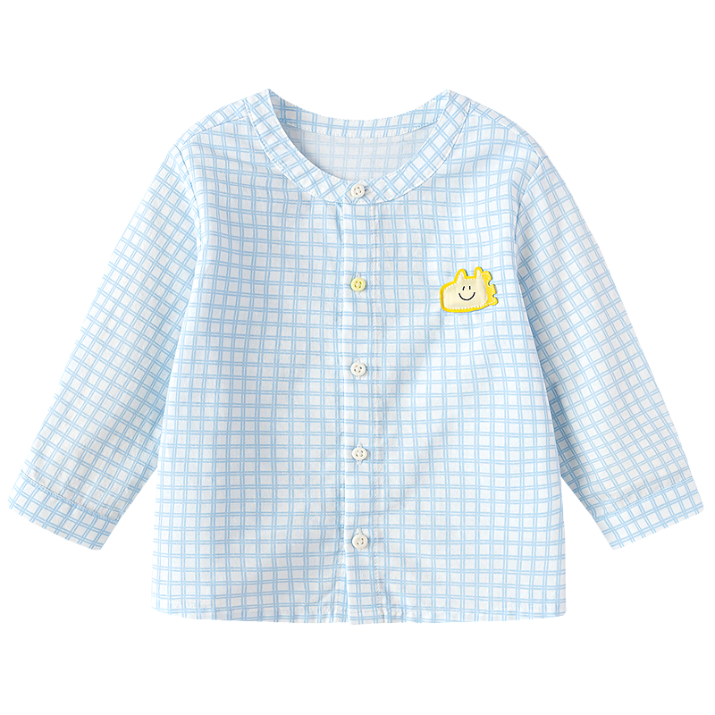 Balabala Kids Baby Long Sleeve Shirt Infant Shirt Boys Girls 2026 New Summer Thin Plaid Stylish Shirt