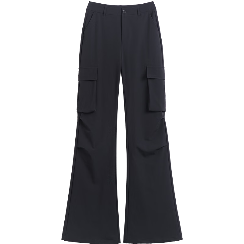 Demana [Sassy Sister Vibe] Spring Korean Style Lightweight Sports Pleated Cargo Pocket Vintage Flared Comfortable Women's Casual Pants
