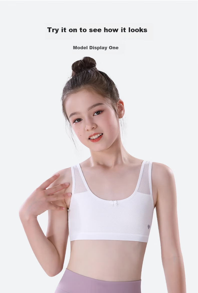 Energetic Teenage Girls Developmental Anti-Peek Thin Cotton-Lined Vest Elementary School Student Bra Initial Development Tube Top 12