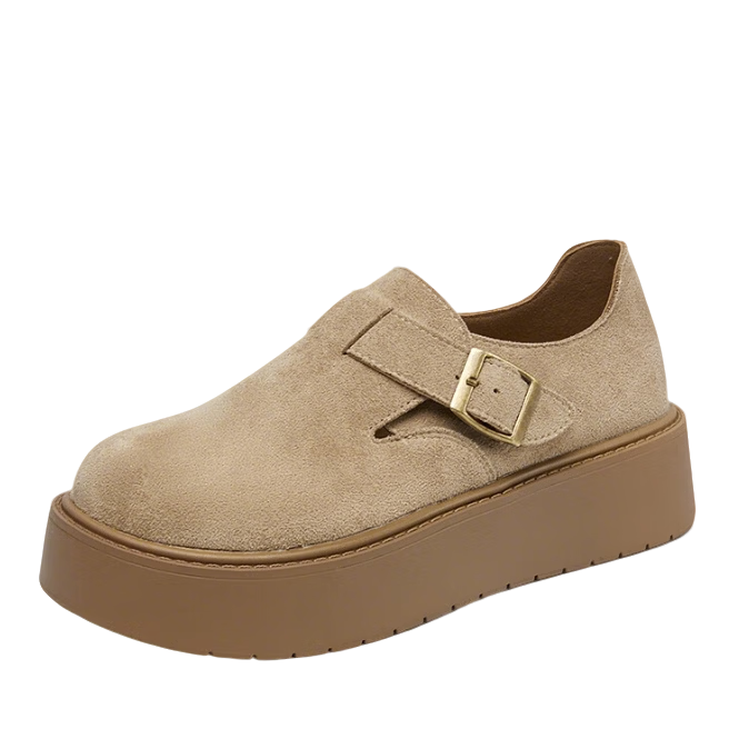La Chapelle Women's Birkenstock Spring Thick Sole Height Increasing Casual Shoes Versatile Lightweight Sneakers Advanced Brown Size 37
