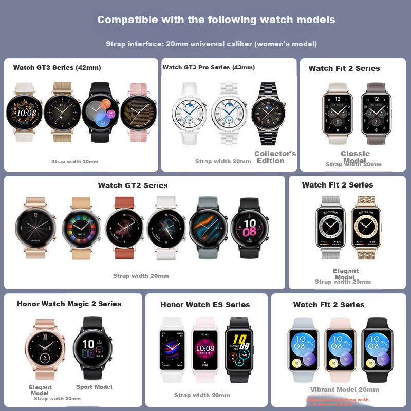 XUANDAI Huawei GT3 Watch Band Magnetic Silicone Strap for Watch 3 GT3 Pro Honor Magic2 ES Skin-Friendly Elegant Sport Women 6