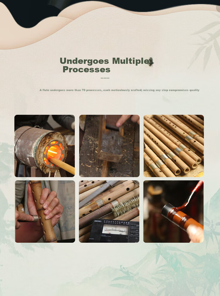 Dong Xuehua 8883 Full Section Bamboo Flute Professional Performance Grade Exam Flute Student Ling Musical Instrument CDEFG/E Key 4