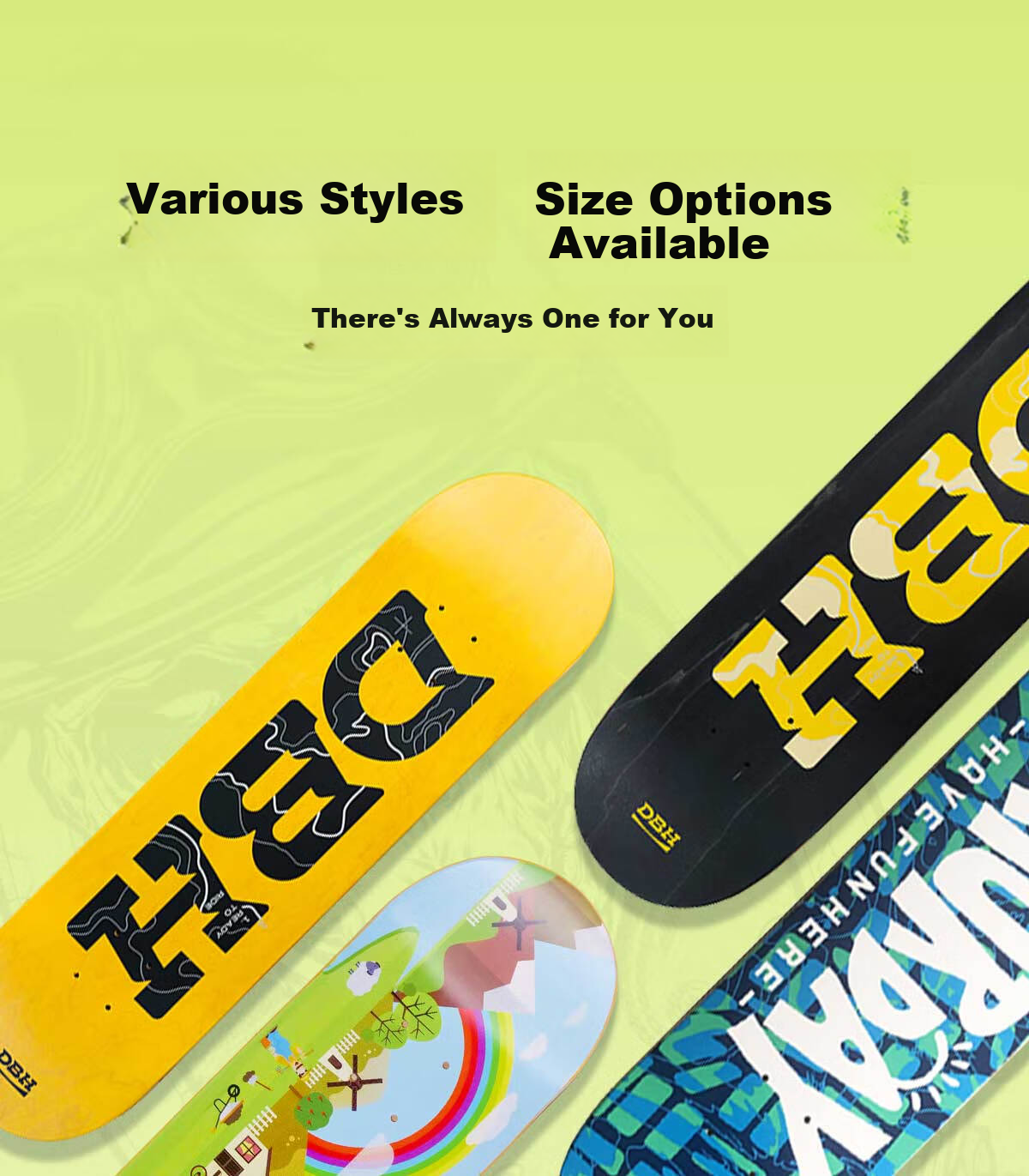 DBH Kids Skateboard Professional Board 6-12 Years Old Beginners Unisex Double Kick Four Wheels 7.5 All-Purpose Wheel Set Apple Meow 16