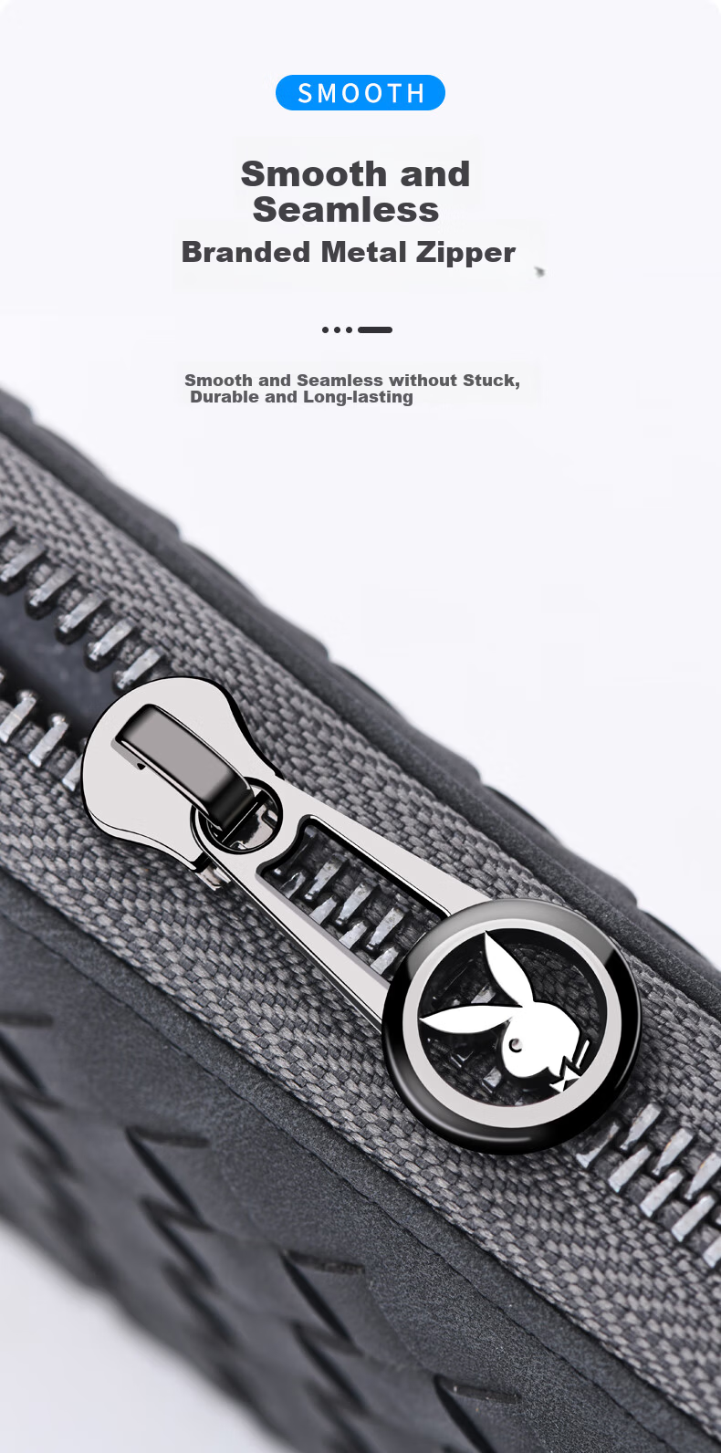 Playboy Men's Large Capacity Long Wallet Portable Multifunctional Clutch Multi-Card Slot Billfold Birthday Gift 3