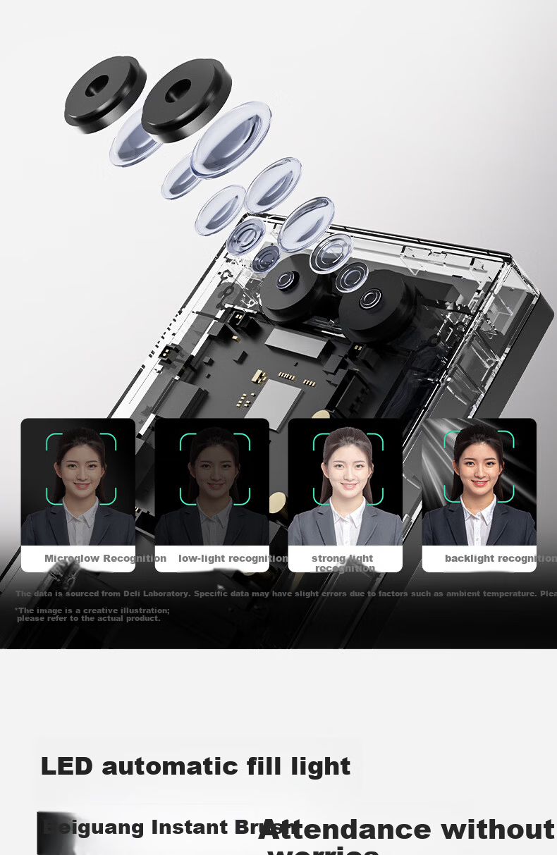 Deli Face Recognition Access Control All-in-One Machine Attendance Access Control Machine Facial and Palm Vein Recognition Building Access Control Enterprise Office Attendance Clocking Machine AC512 9