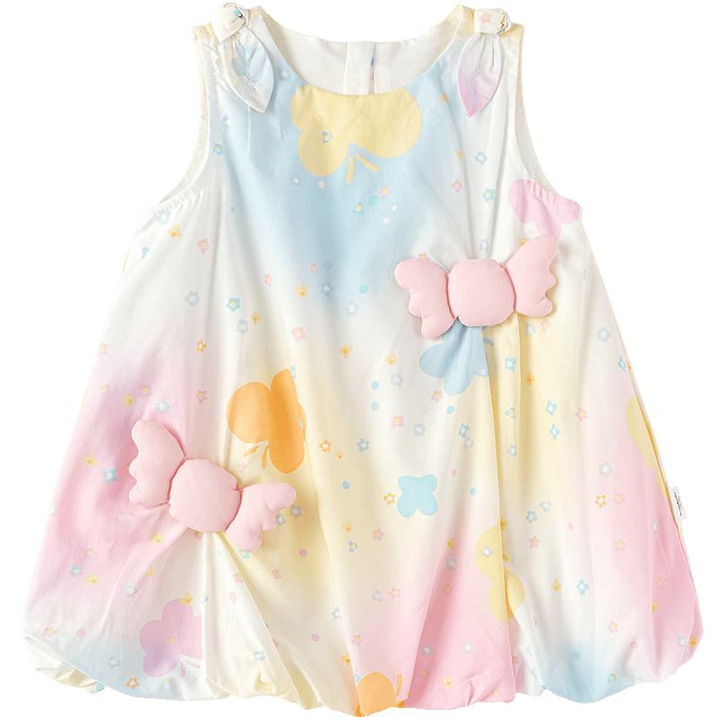 Balabala Kids Dress Baby Skirt 2026 Summer New Girls Toddler Flower Bud Dress Sweet Princess Cute