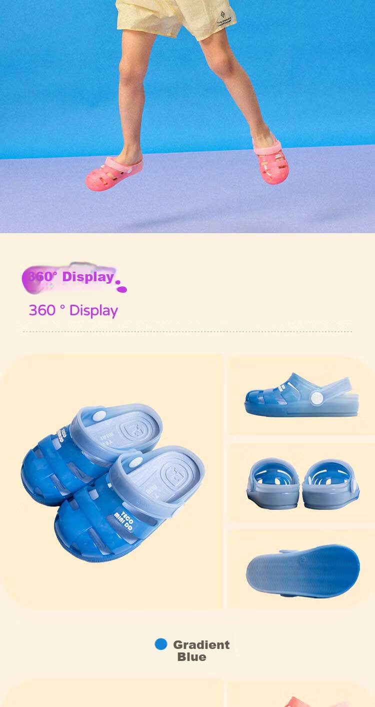 YECO MINI DD Kids Roman Jelly Shoes Girls Sandals Boys Beach Shoes Gradient Pink Size 23 13