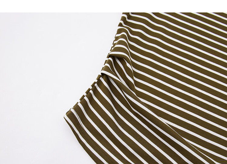 Demana [Light Oxygen Lyocell] Spring Urban Retro Style Asymmetric Collar Striped Stretch Slimming Concealing T-Shirt for Women Premium Feel 17