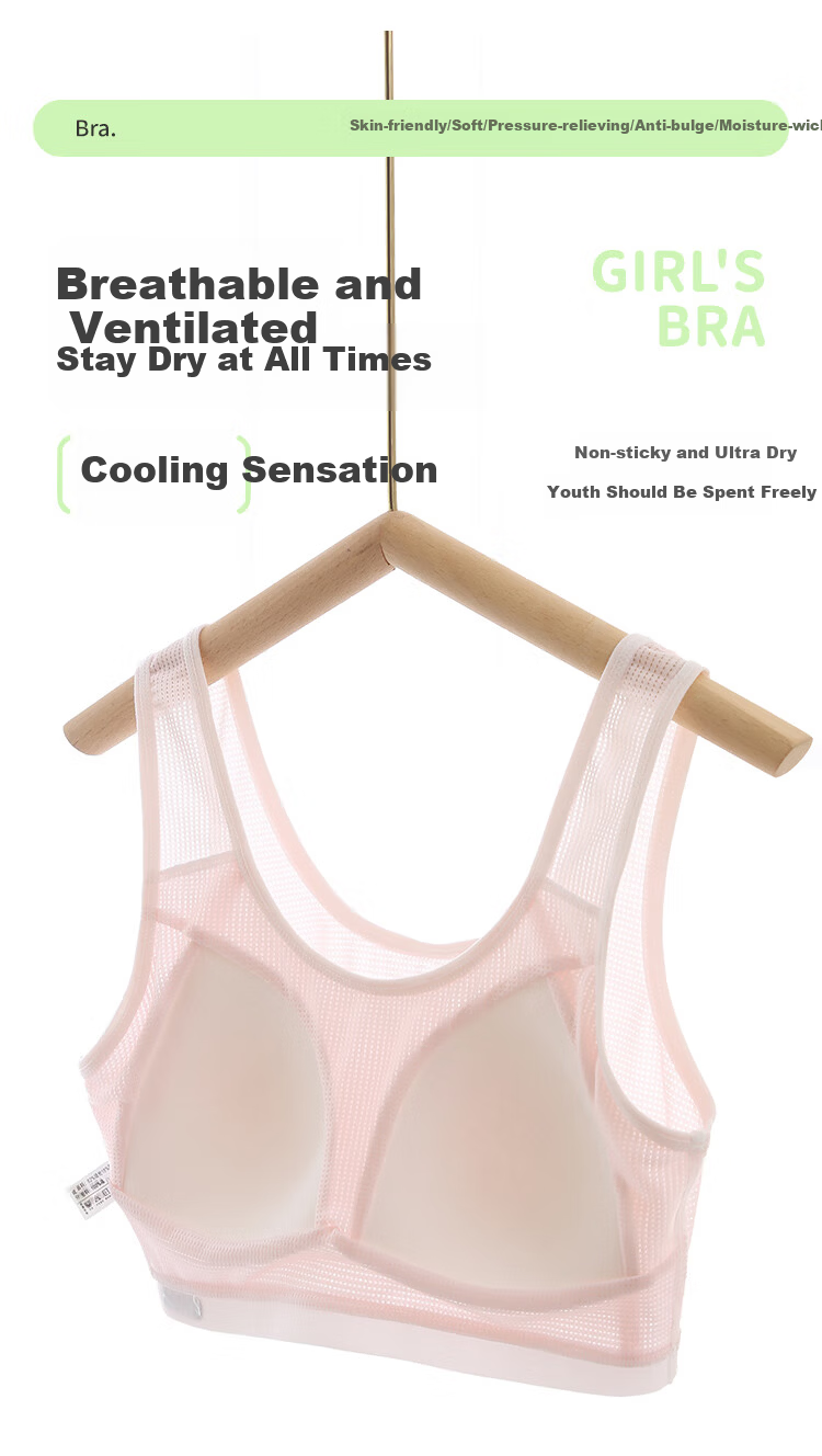 Yalu Girls' Developmental Underwear 10-Year-Old Thin Mesh Children's Bra Primary School Girls Stage 2 Vest 5