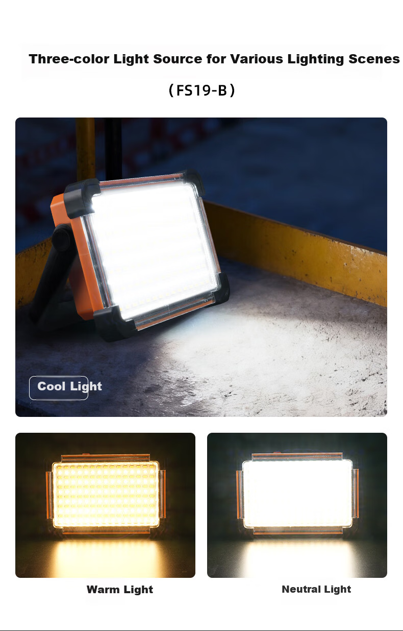 SupFire FS19-B Rechargeable Camping Light Long-lasting High Brightness Emergency Power Outage Worksite Floodlight 4