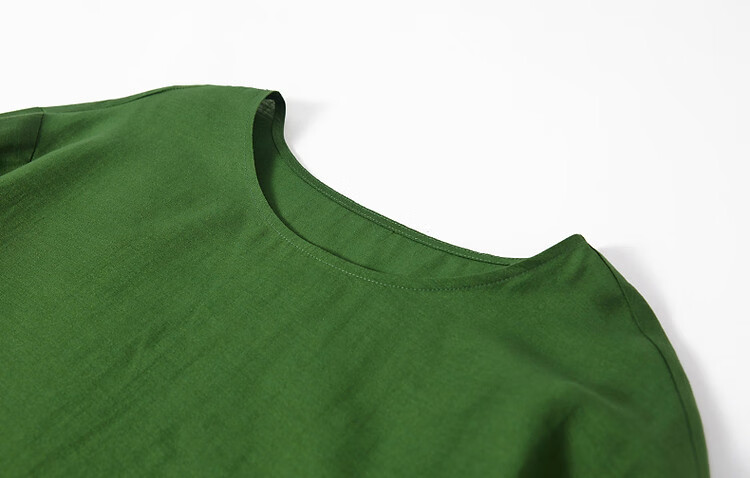 Demana [Shu Yang Pai] Spring and Autumn Acetate Linen Lyocell Blend Lantern Sleeve Straight Loose Shirt for Women 18
