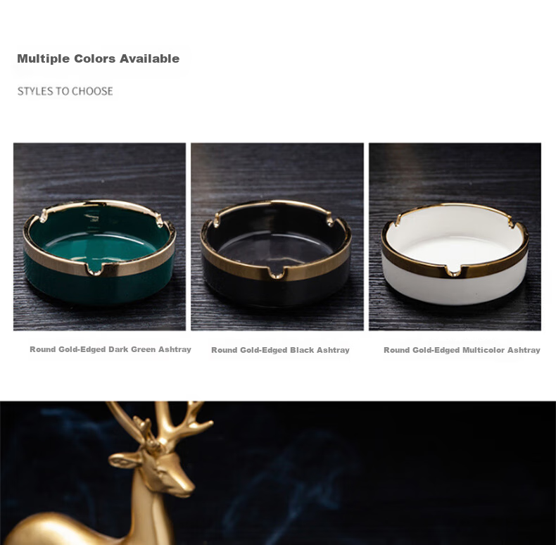 Yupinfengmao Creative Luxury Ceramic Ashtray Home Living Room Coffee Table Trendy Fashion Ashtray Office Hotel Bar Supplies 6