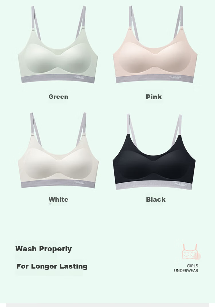 FitonTon Teen Girls Developmental Underwear 13-Year-Old High School Girls Children's Vest Sports Shockproof Junior High School Student Girls Bra 16