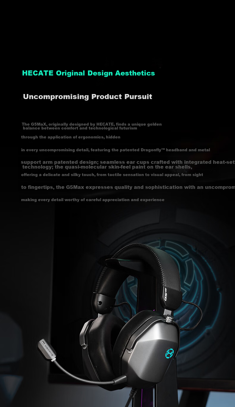 EDIFIER HECATE G5 MAX Sound Card Edition THX High-Resolution Wired Over-Ear Gaming Headset for PC Delta-Tuned FPS Chicken Dinner Microphone Pink 24
