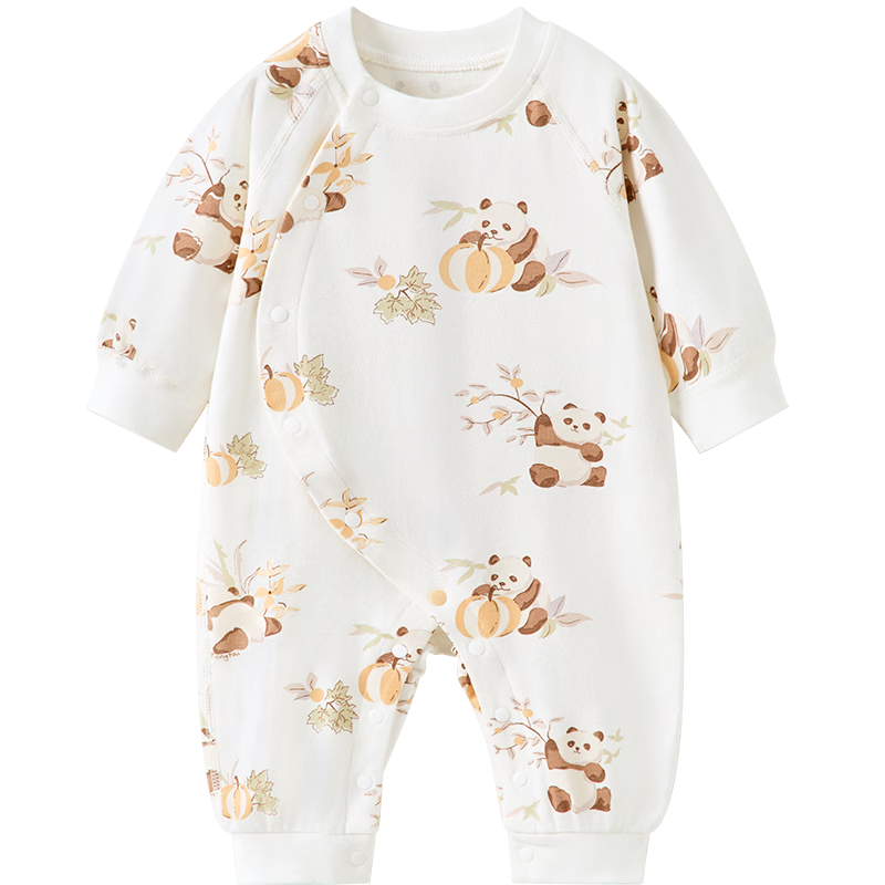 TONGTAI Baby Romper Spring And Autumn Pure Cotton Newborn Onesie for Boys And Girls, Baby Clothes Bodysuit Pajamas Coffee Color 59cm